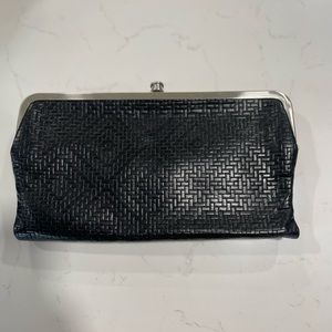 Black Textured Hobo Wallet